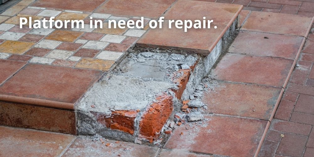 Many landlords do not maintain their property safely. A broken and rundown patio platform can be a slip and fall hazard.