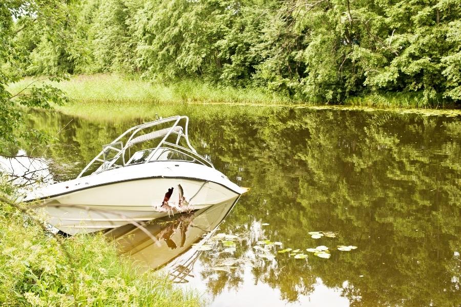 capsized boat from driver negligence in Ontario Canada.