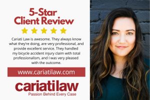 Another 5 star client review for Cariati Law firm, top injury law firm Ontario, Canada