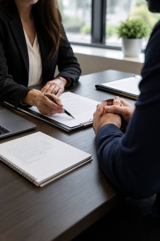 lawyer and client together